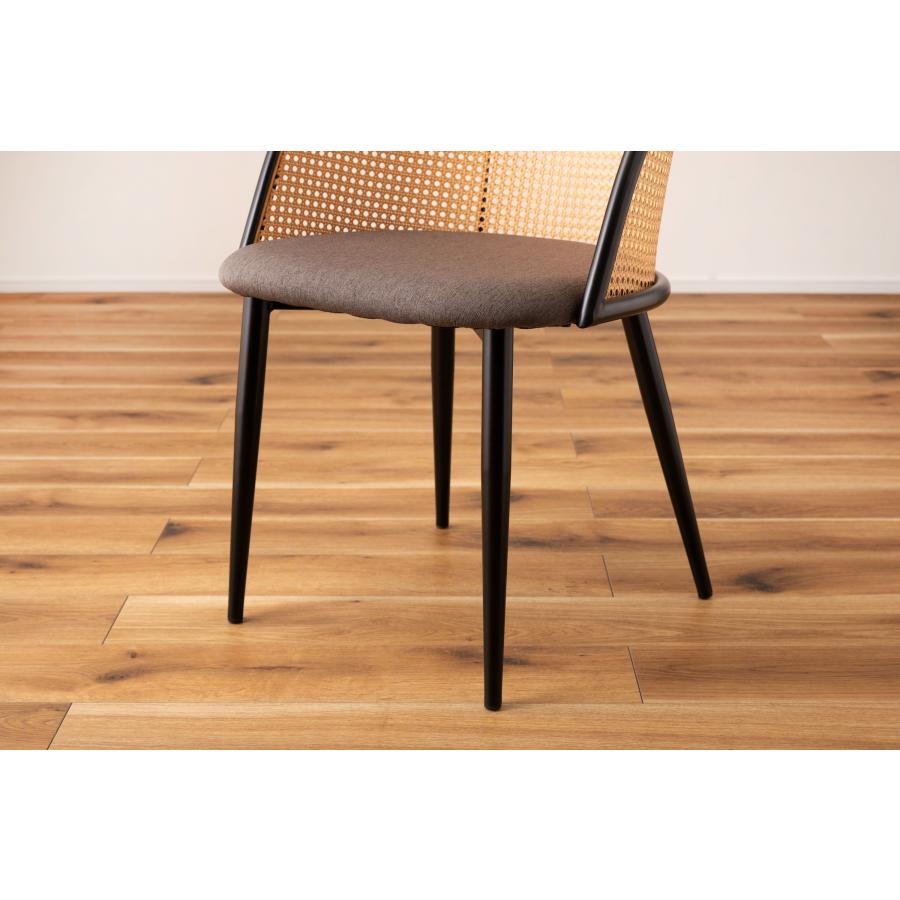 ダイニングチェア 椅子 （2脚セット） semicircleタイプ ナチュラル ラタン調 ファブリック 布地 スチール 背もたれ アームレス アジアン シンプル |  | 12