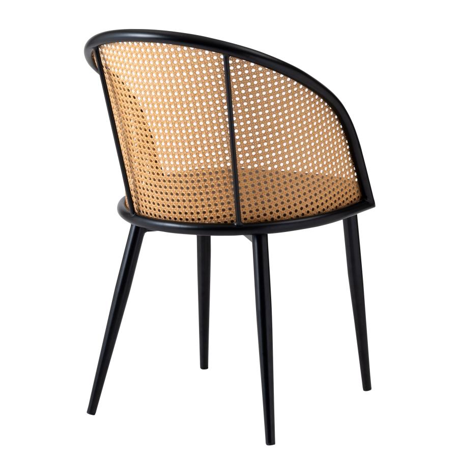 ダイニングチェア 椅子 （2脚セット） semicircleタイプ ナチュラル ラタン調 ファブリック 布地 スチール 背もたれ アームレス アジアン シンプル |  | 17