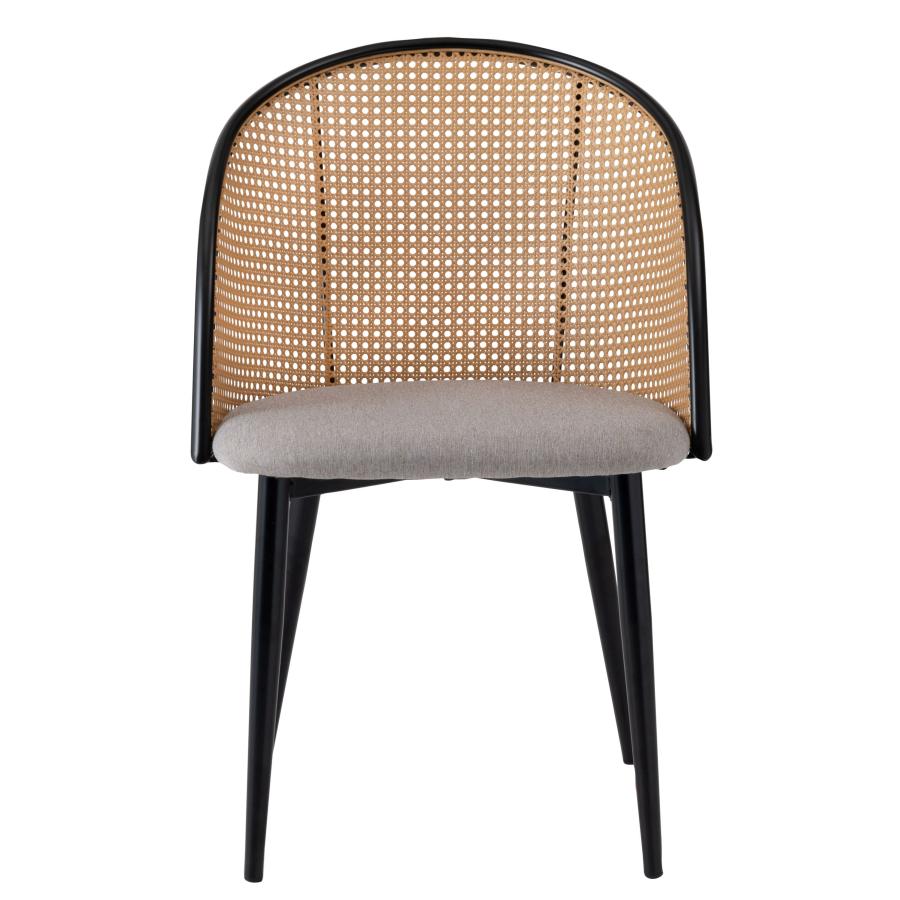 ダイニングチェア 椅子 （2脚セット） semicircleタイプ ナチュラル ラタン調 ファブリック 布地 スチール 背もたれ アームレス アジアン シンプル |  | 18