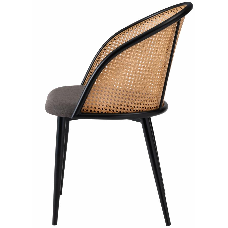 ダイニングチェア 椅子 （2脚セット） semicircleタイプ ナチュラル ラタン調 ファブリック 布地 スチール 背もたれ アームレス アジアン シンプル |  | 21