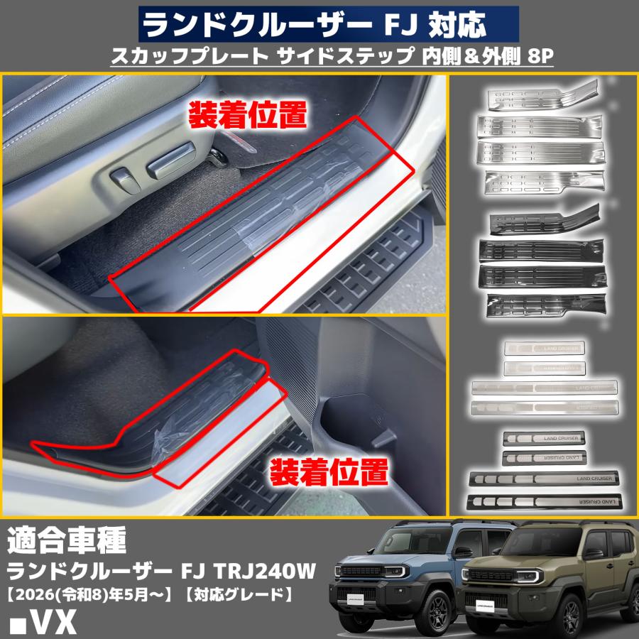ランドクルーザー FJ ランクルFJ パーツ サイドステップ ガード 内側