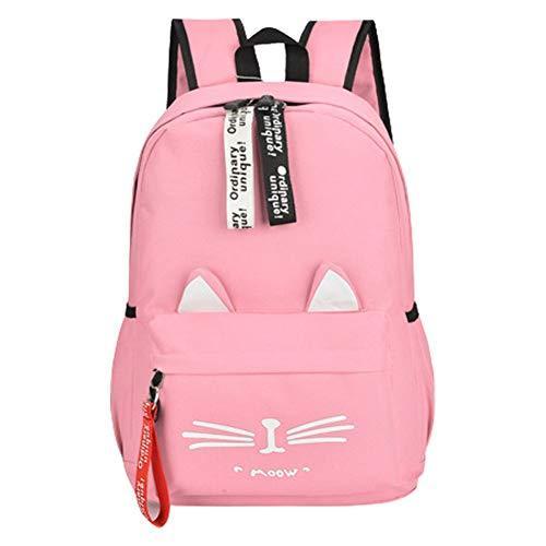 ファッション 送料込 まとめ買い Ducolon リュック 猫 耳 バッグ パック レディース ねこ 柄 ファブリック 軽量 女の子 ネコ イラスト ベビーピンク Qbfq7zxgpt Www Kbdav Ac In