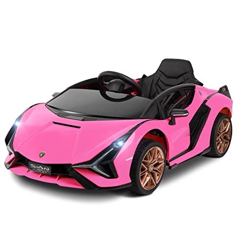 GUAストア電動乗用カー　乗用ラジコン　Lamborghini　デラックスバージョン　ピンク　子供へのプレゼント　乗物玩具　ギフト　電動カー　Sian　ランボルギーニ