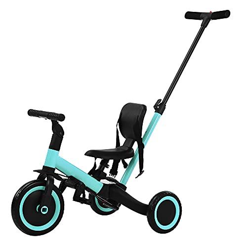 新品 5way⭐️子供三輪車 三輪車 折りたたみ 舵取り手押し キッズ グリーン 大特価新品 5way 子供三輪車 三輪車 折りたたみ 舵取り手押し