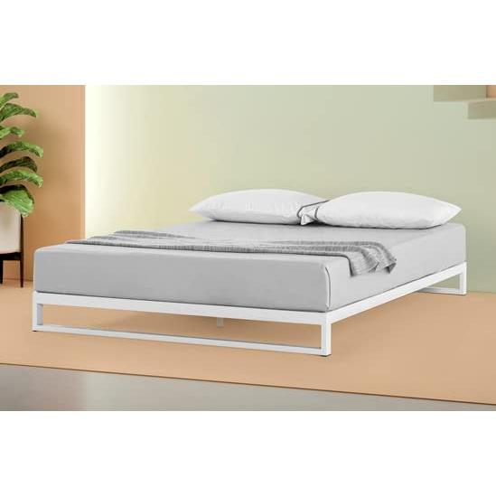 ZINUS (ジヌス) スチール ベッドフレーム ヘッドなし 18cm ホワイト