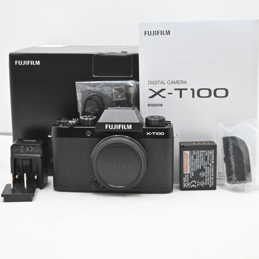 美品FUJIFILM ミラーレス一眼 X-T100ブラック X-T100-B : グッチー