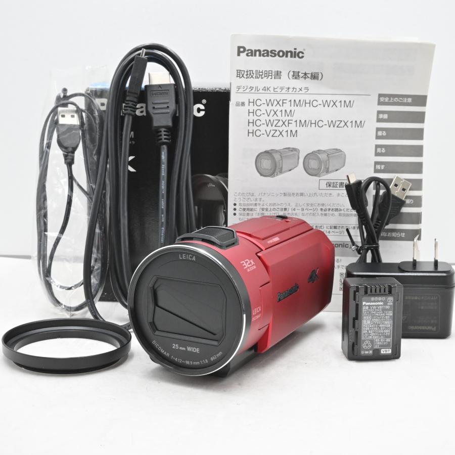 美品パナソニック 4K ビデオカメラ VX1M 64GB あとから補正 レッド HC