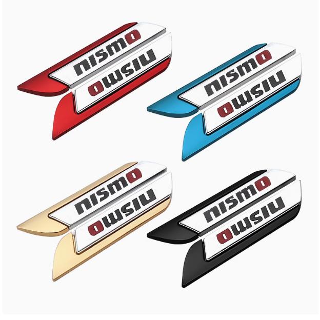 日産 ニッサン nismo用2枚セット カーステッカー シルバー エンブレム  