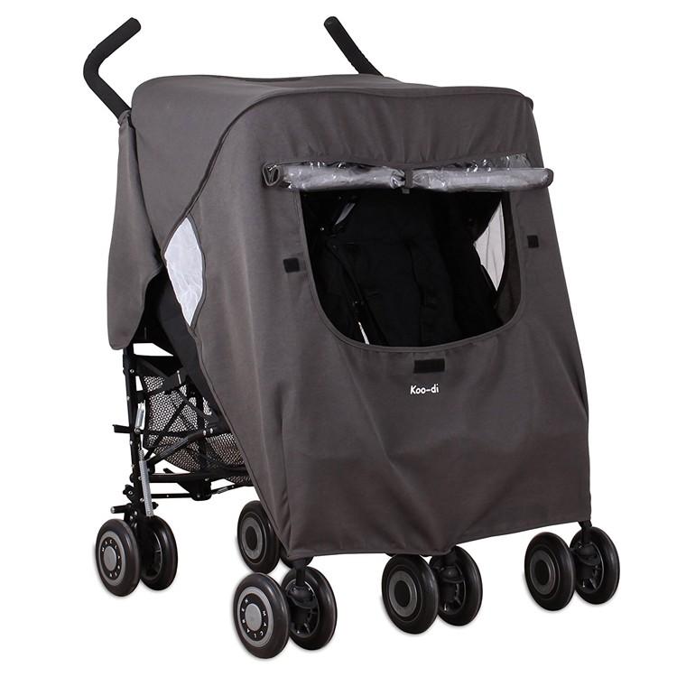 【販売終了】koo-di ベビーカーレインカバー 【ダブル】キープ アス ドライ (双子用 年子 二人乗りベビーカー ベビーカーカバー) |  | 02