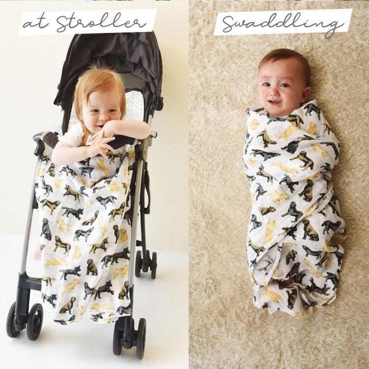 【販売終了】マッドパイ Mud Pie モスリン スワドル ブランケット ( ガーゼ ブランケット 薄手 愛犬 犬柄 おくるみ ギフト ) | Mud Pie | 15