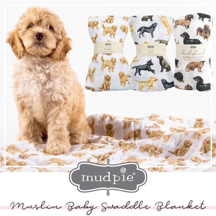 【販売終了】マッドパイ Mud Pie モスリン スワドル ブランケット ( ガーゼ ブランケット 薄手 愛犬 犬柄 おくるみ ギフト ) | Mud Pie | 10