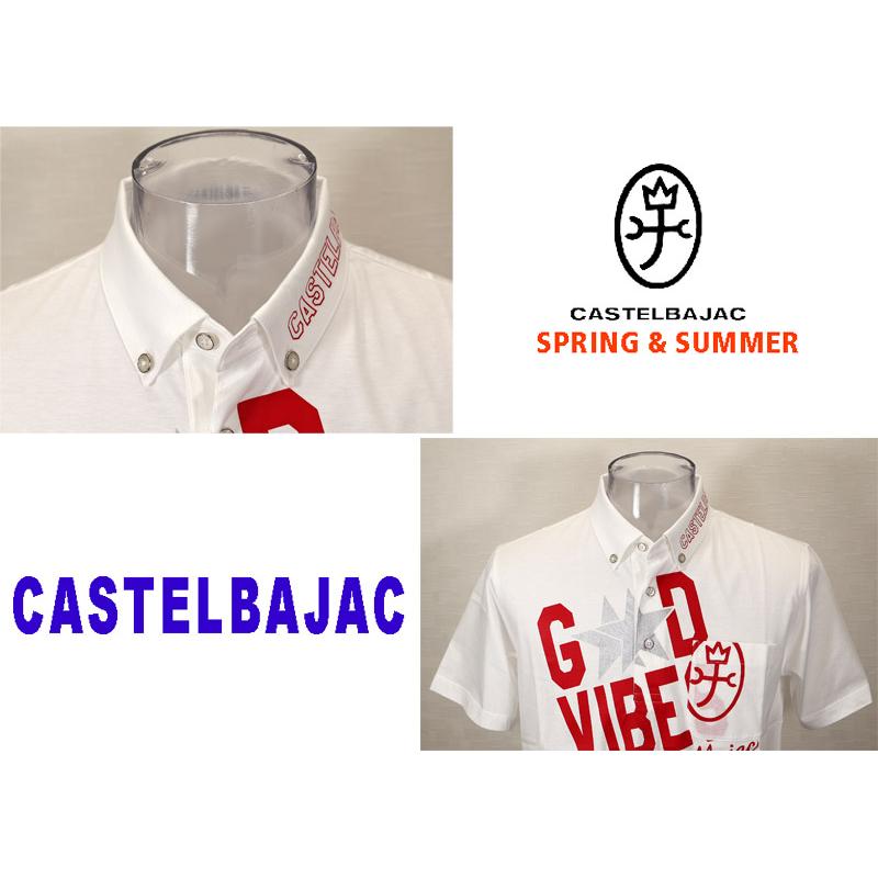 ★２０２４ 春夏 ・５０%OFF・ カステルバジャック【*002*】クールローレル刺繍+Pt入り半袖ポロ＜Mサイズ・Lサイズ・LLサイズ＞ホワイト-ba223・ba224・ba225 | CASTELBAJAC | 02