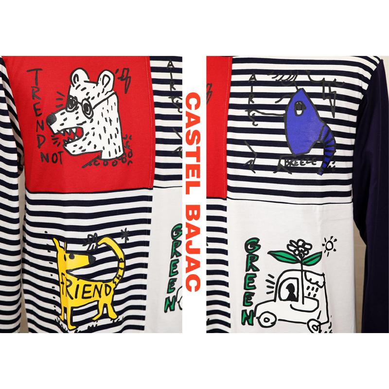 ★２０２５ 春夏 カステルバジャック【25周年*002*】40％OFF・切替長袖Tシャツ＜Lサイズ・LLサイズ＞-bc181・bc182 | CASTELBAJAC | 02