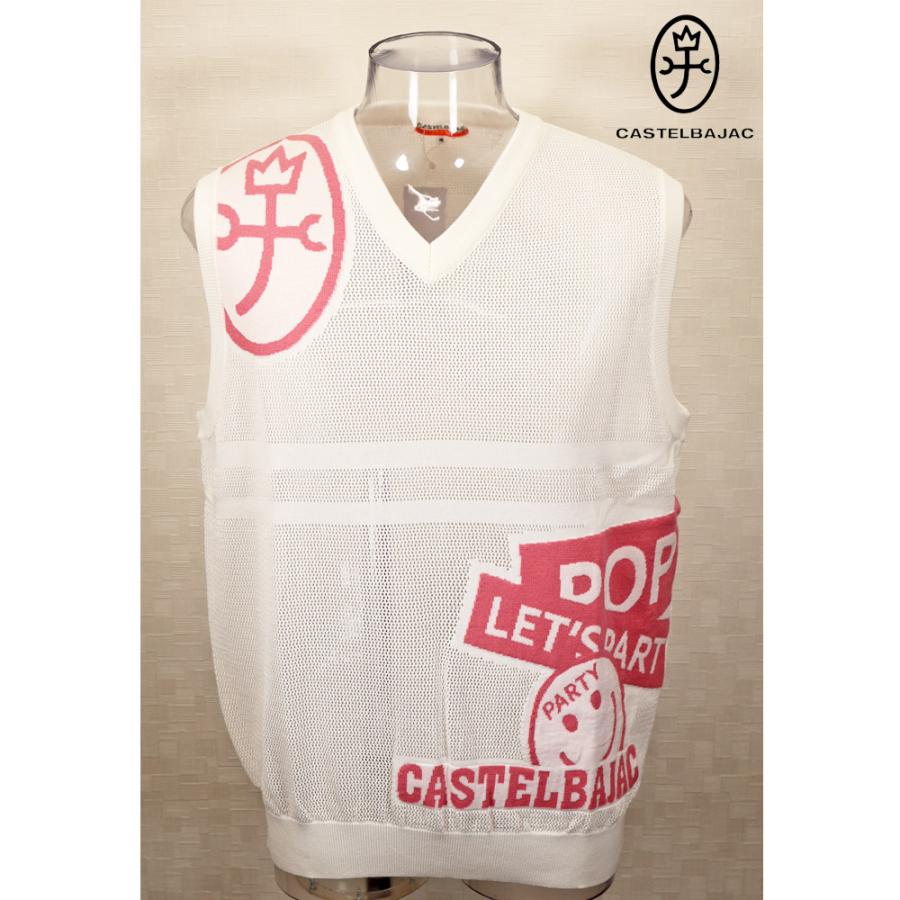 ★２０２５ 春夏 カステルバジャック【25周年*002*】40％OFF KAMONスマイル Vネックベスト＜Lサイズ＞-bc183 | CASTELBAJAC