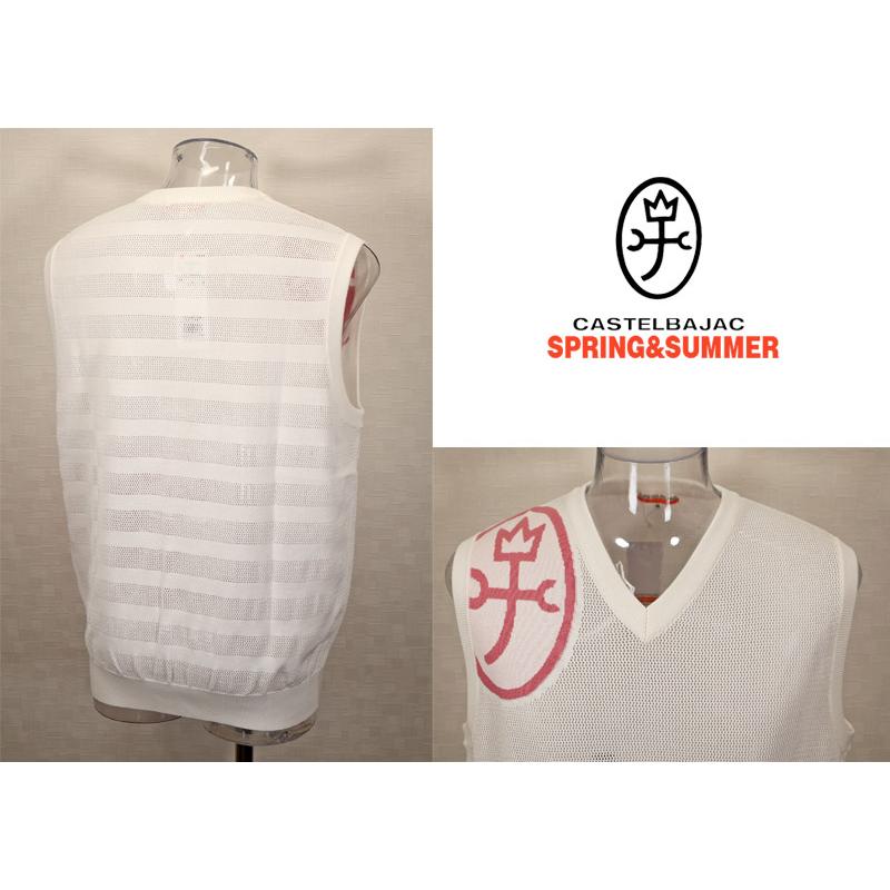 ★２０２５ 春夏 カステルバジャック【25周年*002*】40％OFF KAMONスマイル Vネックベスト＜Lサイズ＞-bc183 | CASTELBAJAC | 01