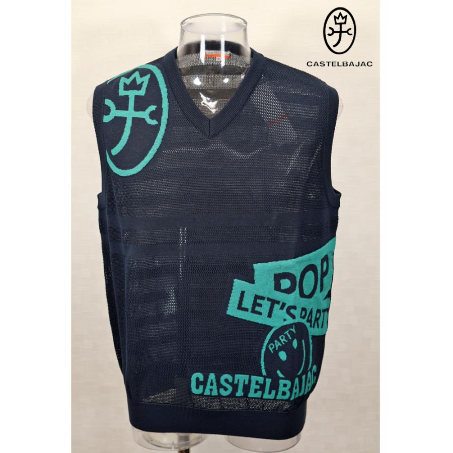 ★２０２５ 春夏 カステルバジャック【25周年*002*】40％OFF KAMONスマイル Vネックベスト＜Lサイズ＞-bc184 | CASTELBAJAC