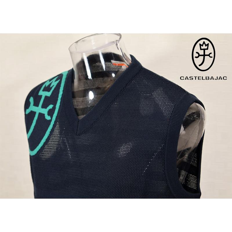 ★２０２５ 春夏 カステルバジャック【25周年*002*】40％OFF KAMONスマイル Vネックベスト＜Lサイズ＞-bc184 | CASTELBAJAC | 03