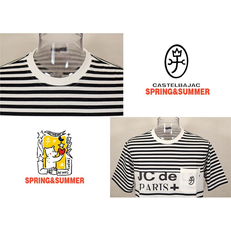 ★２０２５ 春夏【25周年*002*】 50%OFF【gu】カステルバジャック・コットンボーダー・切替Tシャツ＜Lサイズ・LLサイズ＞-bc217・bc218 | CASTELBAJAC | 03