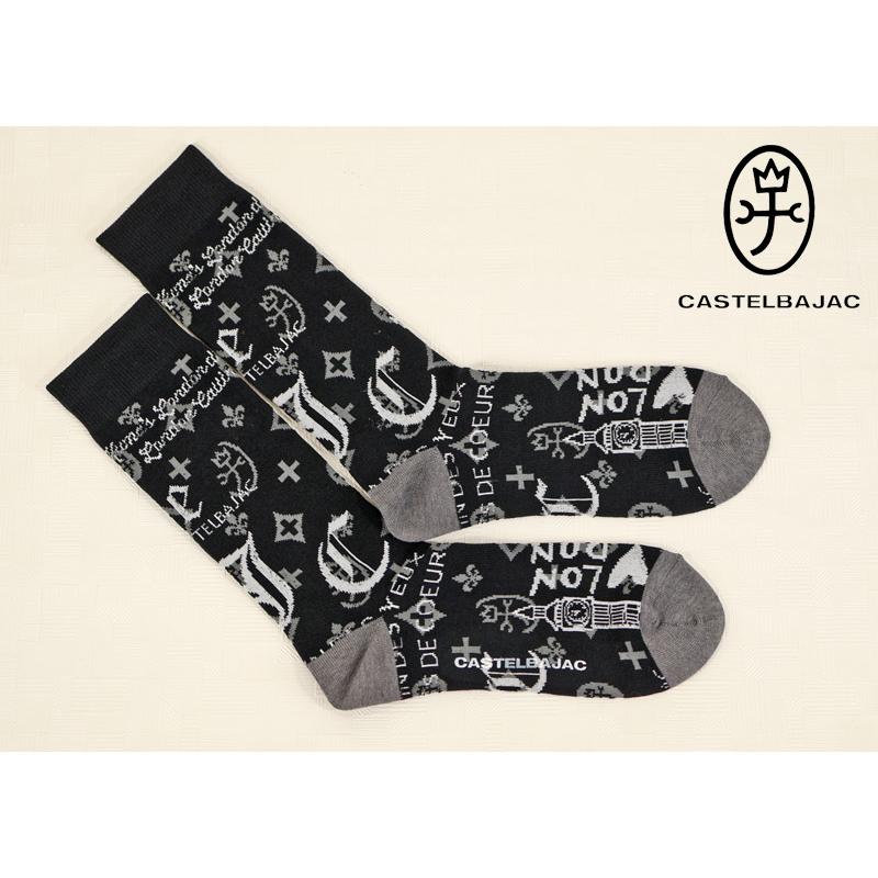 ★２０２５ 秋冬  新作 カステルバジャック【*002*】モノグラムロンドン柄・カジュアル・ロングソックス-be236 | CASTELBAJAC
