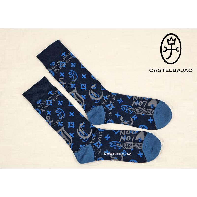 ★２０２５ 秋冬  新作 カステルバジャック【*002*】モノグラムロンドン柄・カジュアル・ロングソックス-be237 | CASTELBAJAC