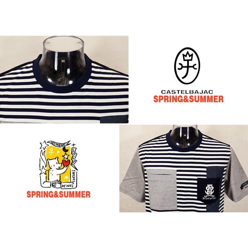 ★２０２６ 春夏 新作 【*26 SALE*】カステルバジャック・３０%OFF・【*002*】半袖・Tシャツボーダー・ドット切替＜M・L・LL＞-bf113・bf114・bf115 | CASTELBAJAC | 04