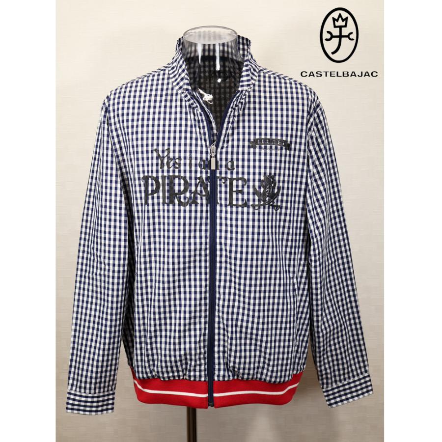 ★２０２６ 春夏 新作 カステルバジャック【*002*】綿ポリサッサー地・ギンガムチェックブルゾン＜Mサイズ・Lサイズ・LLサイズ＞-bf19・bf20・bf21 | CASTELBAJAC