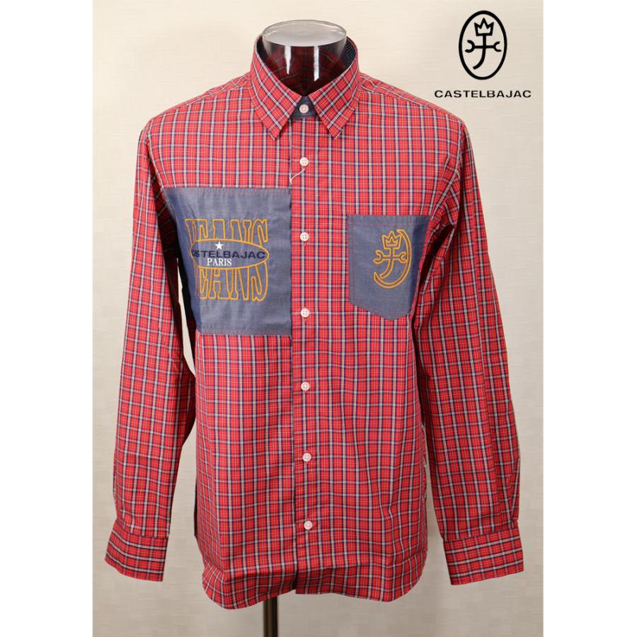 長袖・タータンチェック柄・ボタンダウンシャツ＜Mサイズ・Lサイズ・LLサイズ＞-bf43・bf44・bf45 | CASTELBAJAC