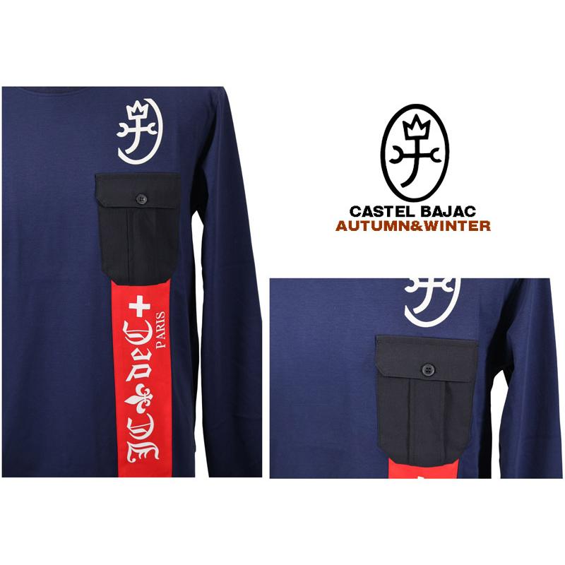 ★２０２６ 秋冬 ・新作 カステルバジャック【*002*】ロンＴシャツ・ポケット付き（長袖・布帛切替）＜Mサイズ・Lサイズ・LLサイズ＞-bg25・bg26・bg27 | CASTELBAJAC | 02