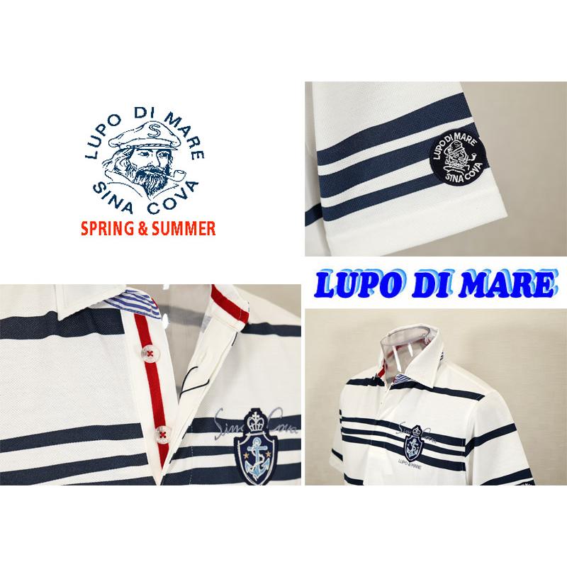 ★シナコバ【*001*】【25周年*001*】＜４0％OFF＞春夏半袖ラガーシャツ＜M・Ｌ・ＬＬ＞ホワイト・ネイビー・ボーダー-ea359 | SINA COVA | 02