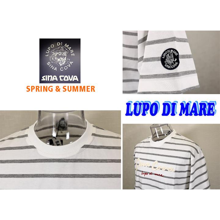 ★シナコバ【*001*】【25周年*001*】＜４0％OFF＞春夏半袖Ｔシャツ＜L・LL＞ホワイト×モクグレー・ボーダー-ea401 | SINA COVA | 03
