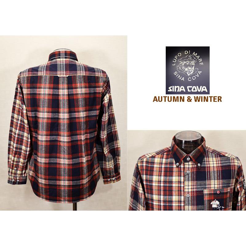 ★シナコバ【*001*】＜ 30%OFF＞秋冬クレイジーパターンチェック柄 長袖ボタンダウンシャツ＜Lサイズ・LLサイズ＞-eb164 ...