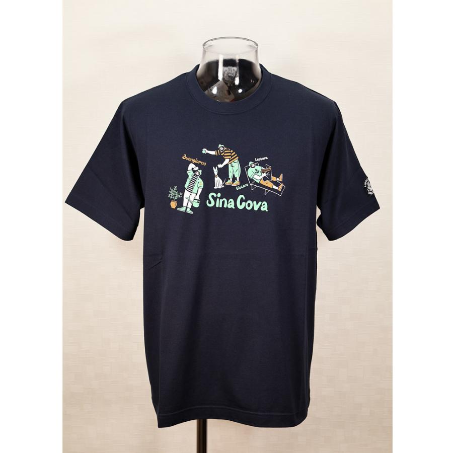 ★シナコバ【*001*】春夏・40％OFF【gs1】半袖Tシャツ＜Mサイズ・Lサイズ・LLサイズ＞濃紺-ec0150・ec151・ec152 | SINA COVA