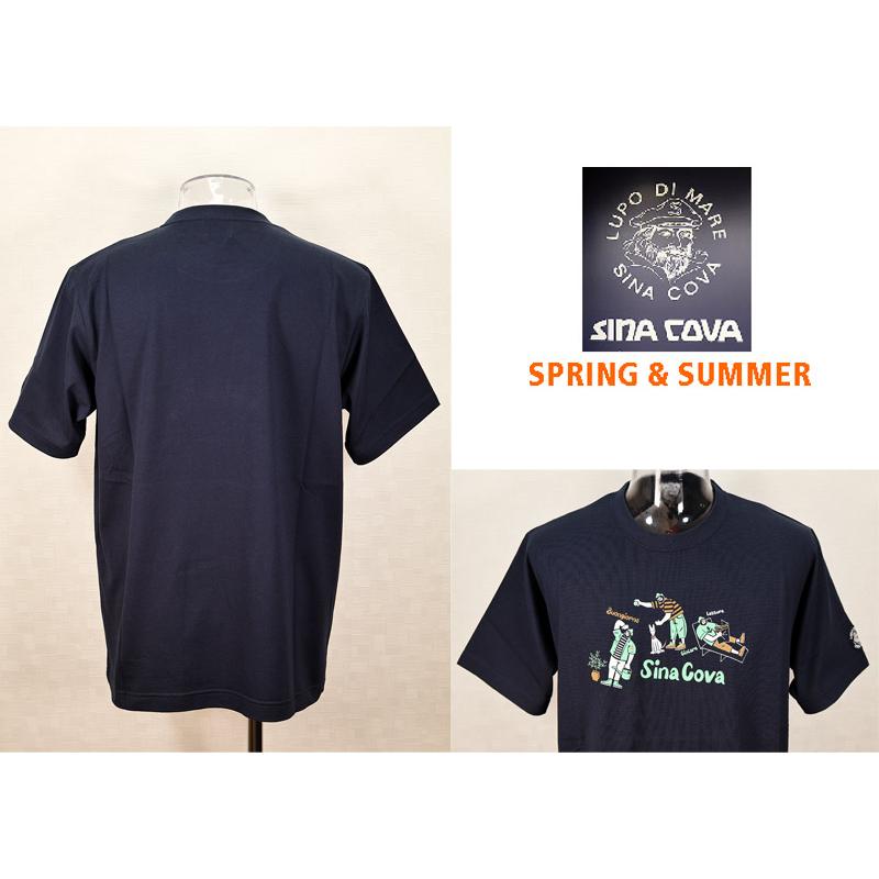 ★シナコバ【*001*】春夏・40％OFF【gs1】半袖Tシャツ＜Mサイズ・Lサイズ・LLサイズ＞濃紺-ec0150・ec151・ec152 | SINA COVA | 02