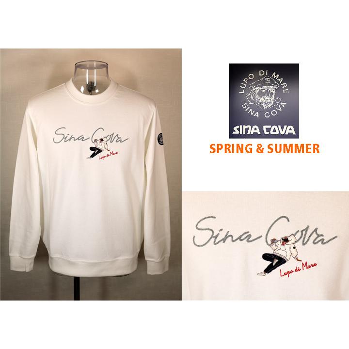 ★シナコバ【*001*】2024・春・夏＜３０%OFF＞クルーネックトレーナー＜Mサイズ・Lサイズ・LLサイズ＞オフホワイト-ec223・ec224・ec225 | SINA COVA | 01