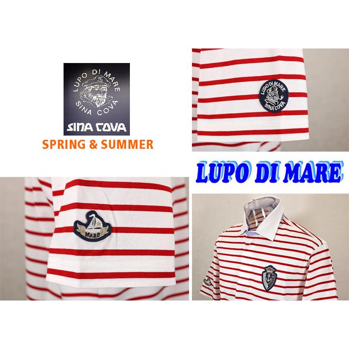 ★シナコバ【*001*】2024・春・夏＜３０%OFF＞ 半袖ラガーシャツ＜Mサイズ・Lサイズ・LLサイズ＞ホワイト・レッド・ボーダー-ec288 | SINA COVA | 03