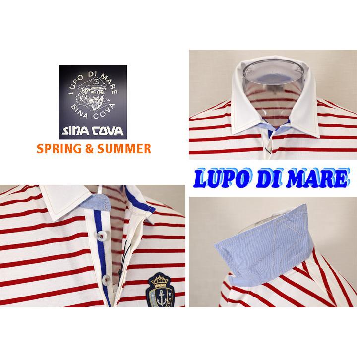 ★シナコバ【*001*】2024・春・夏＜３０%OFF＞ 半袖ラガーシャツ＜Mサイズ・Lサイズ・LLサイズ＞ホワイト・レッド・ボーダー-ec288 | SINA COVA | 04