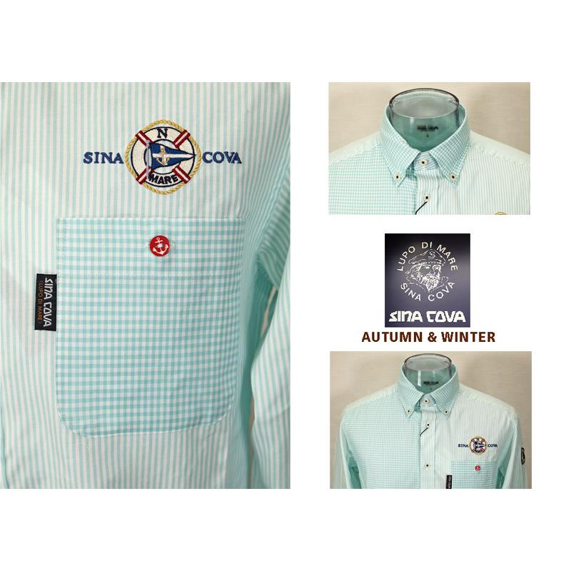 ★２０２４ 秋冬 ・ シナコバ【*001*】【ebee】４0％OFF・長袖ボタンダウンシャツ＜Mサイズ・Lサイズ・LLサイズ＞-ee166 | SINA COVA | 02