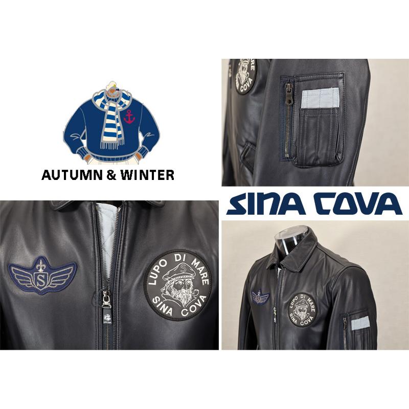 ★２０２４ 秋冬・シナコバ【*001*】【ebee】40％OFF・フライトジャケット レザージャケット(数量限定商品)＜Mサイズ・Lサイズ・LLサイズ＞-ee236 | SINA COVA | 02