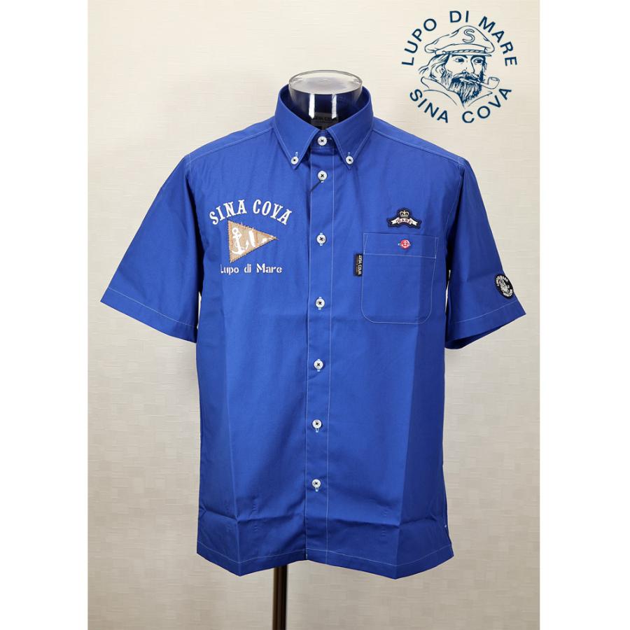 ★２０２５ 春夏　新作・３０%OFF・ シナコバ【*001*】バックプリント半袖ボタンダウンシャツ＜Lサイズ・LLサイズ＞-ef110・ef111 | SINA COVA