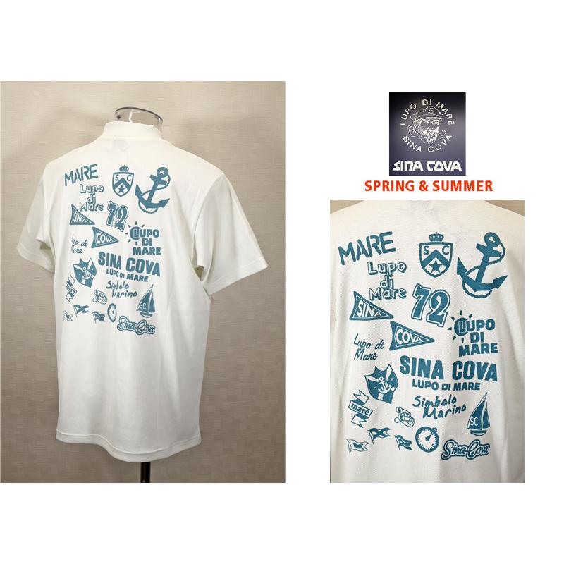 ★２０２５ 春夏　新作・３０%OFF・ シナコバ【*001*】半袖ハイネックＴシャツ （バックプリント）＜Lサイズ・LLサイズ＞-ef130・ef131 | SINA COVA | 01