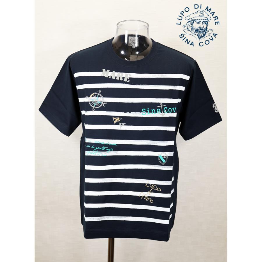 ★２０２５ 春夏　新作・３０%OFF・ シナコバ【*001*】半袖マリンボーダーTシャツ＜Lサイズ・LLサイズ＞-ef148・ef149 | SINA COVA