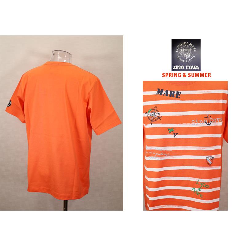 ★２０２５ 春夏　新作・３０%OFF・ シナコバ【*001*】半袖マリンボーダーTシャツ＜Lサイズ・LLサイズ＞-ef150・ef151 | SINA COVA | 01