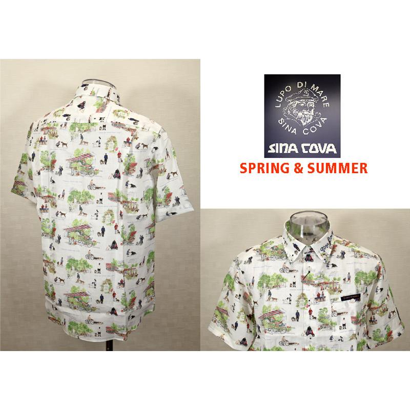 シナコバプリント 半袖シャツ L SINA COVA（シナコバ） ☆2025 春夏 40％OFF【gs1】【*001*】半袖