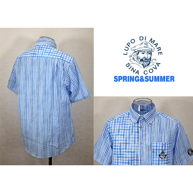 ★２０２５ 春夏　３０%OFF・ シナコバ【*001*】半袖ボタンダウンシャツ＜Mサイズ・Lサイズ・LLサイズ＞-ef324・ef325・ef326 | SINA COVA | 01