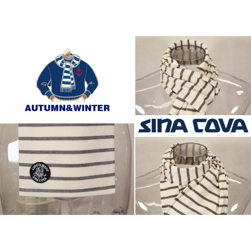 ★２０２５ 秋冬 新作 シナコバ【*001*】ボーダー柄マフラー-eg206 | SINA COVA | 02