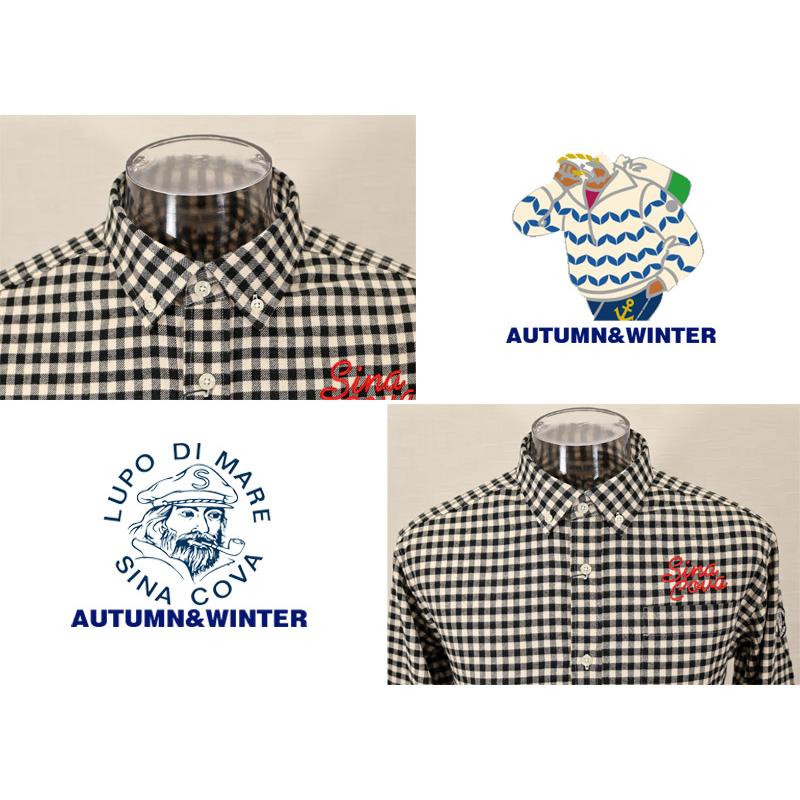 シナコバ ２０２５秋・冬　【*001*】＜30%OFF＞ チェック柄長袖ボタンダウンシャツ＜Mサイズ・Lサイズ・LLサイズ＞-eg214・eg215・eg216 | SINA COVA | 03