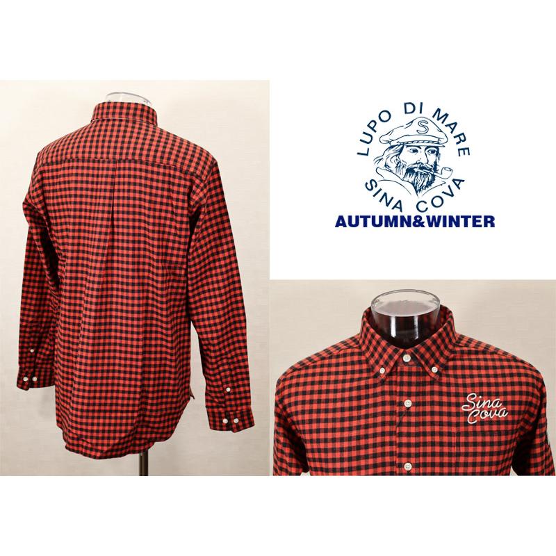 シナコバ ２０２５秋・冬　【*001*】＜30%OFF＞ チェック柄長袖ボタンダウンシャツ＜Mサイズ・Lサイズ・LLサイズ＞-eg217・eg218・eg219 | SINA COVA | 01