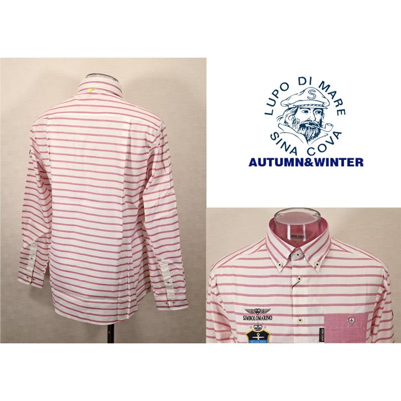 シナコバ ２０２５秋・冬【*001*】＜30%OFF＞ ボーダー柄長袖ボタンダウンシャツ＜Mサイズ・Lサイズ・LLサイズ＞-eg238・eg239・eg240 | SINA COVA | 01