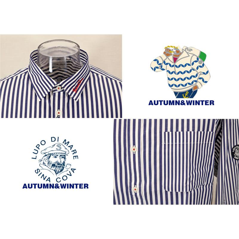 シナコバ ２０２５秋・冬　【*001*】＜30%OFF＞ 長袖レギュラーカラーシャツストライプ柄＜Mサイズ・Lサイズ・LLサイズ＞-eg241・eg242・eg243 | SINA COVA | 03