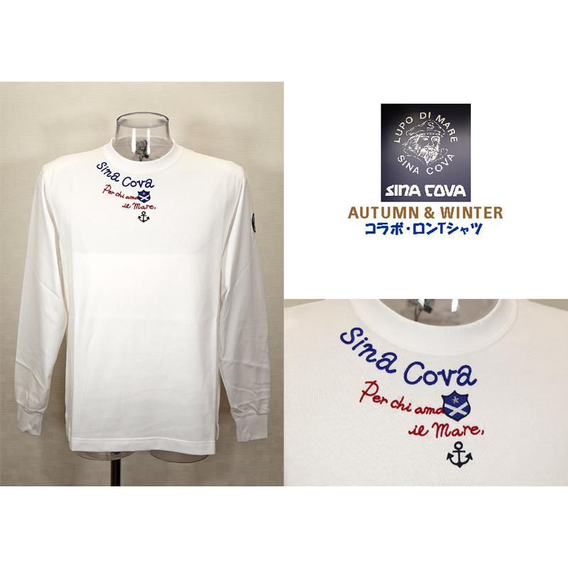 ★シナコバ【*001*】＜２０％ＯＦＦ・SINA COVA & Guest-One コラボＴシャツ　限定品＞秋冬  長袖Ｔシャツ＜Mサイズ・Ｌサイズ・ＬＬサイズ＞白-kt280 | SINA COVA | 01
